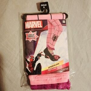 NWT Marvel Pink Spidergirl Footless Tights Girl's Small S Ruffle Hem Cosplay New